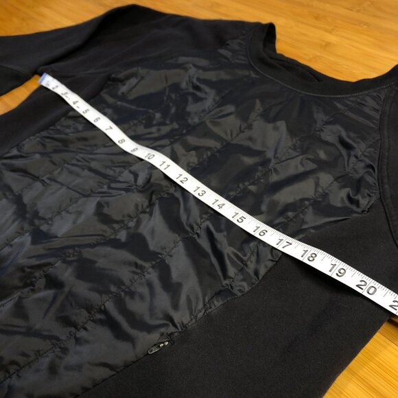 North Face Athletic Sweatshirt Quilted Black Darth Large Top Goth Gym Winter - Picture 3 of 6